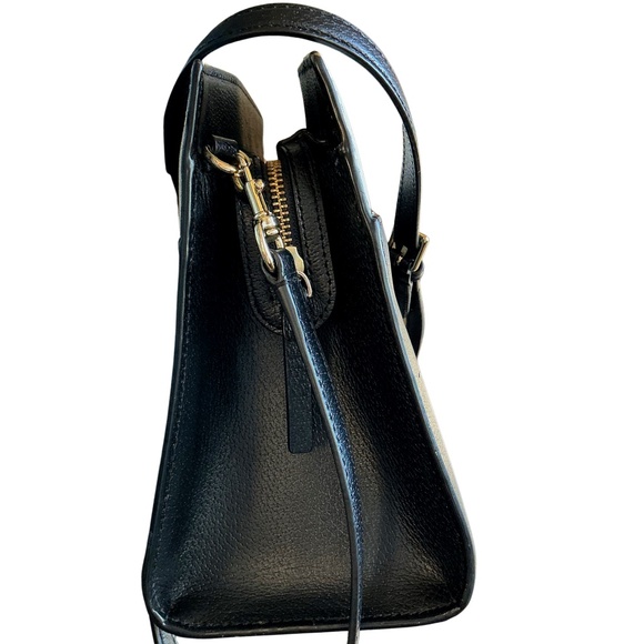 Vintage KATE SPADE Satchel Tote Shoulder Crossbody Bag Leather Black Medium - Picture 4 of 7